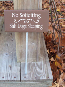 No Soliciting Dogs Sleeping Pet Owner Signs for Yard - Heartfelt Giver