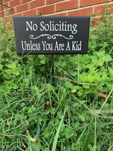 Unless You Are A Kid No Soliciting Wood Sign Decor for Homes or Business by Heartfelt Giver - Heartfelt Giver