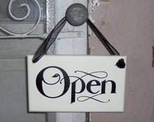 Load image into Gallery viewer, Front Door Open Closed Wood Sign Reversible Business Sign - Heartfelt Giver