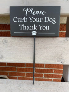 Curb Dog Sign on a Stake for Yard - Heartfelt Giver