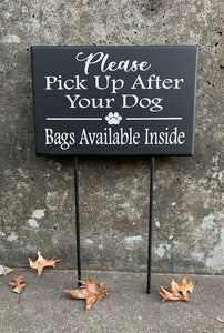 Signs Pick Up After Dog with Stakes Waste Signage - Heartfelt Giver