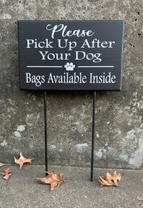 Signs Pick Up After Dog with Stakes Waste Signage - Heartfelt Giver