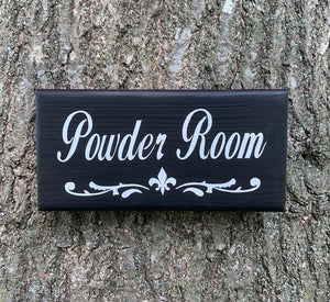 Powder Room Door Decorative Wood Sign Interior Home Decor by Heartfelt Giver - Heartfelt Giver