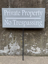 Load image into Gallery viewer, Private Property No Trespassing Yard Signs with Stake - Heartfelt Giver