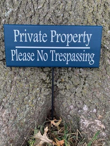 Private Property No Trespassing Yard Signs with Stake - Heartfelt Giver