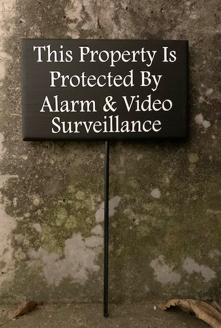 Property Surveillance Sign on a Stake for Yard - Heartfelt Giver