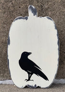 Pumpkin with Black Crow Fall Farmhouse Decor for Halloween Tabletop Decor - Heartfelt Giver
