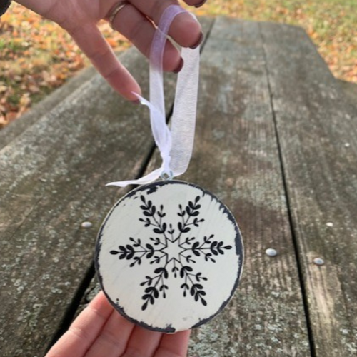 Snowflake Ornaments Wood Tree Ornaments Rustic Farmhouse Decor - Heartfelt Giver