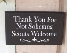 Load image into Gallery viewer, Thank You For Not Soliciting Scouts Welcome Sign for Homes or Businesses by Heartfelt Giver - Heartfelt Giver