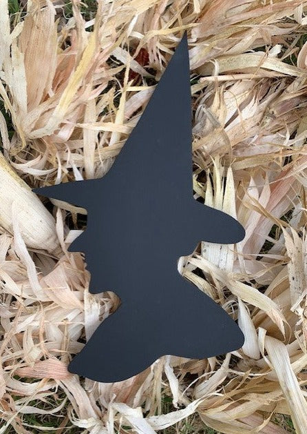 Witch Head Silhouette Wood Halloween Decoration Handcrafted Fall Decor - Heartfelt Giver