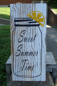 Sweet Summer Time Wood Vinyl Door Sign Home Accent - Heartfelt Giver
