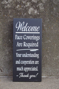 Mask Face Covering Required Wood Vinyl Wall Sign - Heartfelt Giver