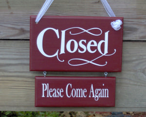 Business Open Closed Sign for entry in red