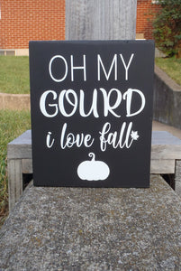 Fall Decorations Gourd I Love Fall Wood Vinyl Signs - Heartfelt Giver