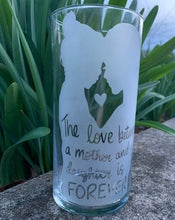 Load image into Gallery viewer, Etched Glass Vase for Flowers Sandblast Handmade - Heartfelt Giver