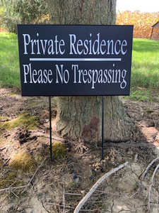 Property Signage No Trespassing Wood Vinyl Signs for Front Yard - Heartfelt Giver