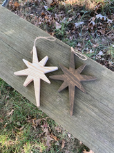 Load image into Gallery viewer, Christmas Star Wooden Tree Ornament Natural Handmade Gift - Heartfelt Giver