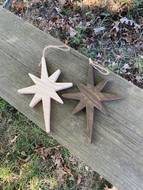 Christmas Star Wood Tree Ornament Natural Handmade Gift