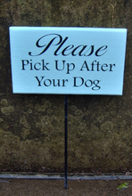 Load image into Gallery viewer, Please Pick Up After Dog Wood Vinyl Stake Sign Pet Supplies No Dog Poop Sign Dog Wood Sign Dog Sign Outdoor Garden Wood Sign Yard Wood Sign - Heartfelt Giver
