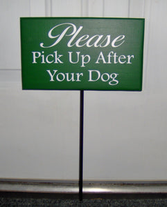 Please Pick Up After Dog Wood Vinyl Stake Sign Pet Supplies No Dog Poop Sign Dog Wood Sign Dog Sign Outdoor Garden Wood Sign Yard Wood Sign - Heartfelt Giver