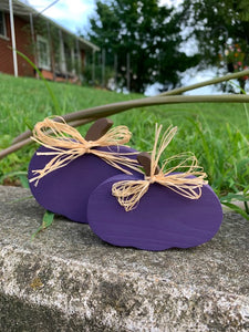 Purple Painted Pumpkins Fall Home Decor - Heartfelt Giver