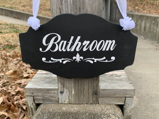 thumbnail image 2 of Medallurgy French WC Toilet Door Sign - Plastic Oval Plaque, White With Black Lettering, Bathroom Decor 2 of 4