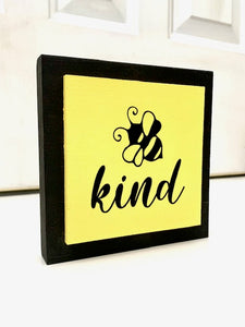 Bee Kind Wood Block Tabletop Decor Summer Inspirational Signs - Heartfelt Giver
