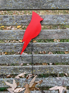 Cardinal Red Bird Handmade Wood Cutout Pick for Centerpieces or Planters or Bouquet - Heartfelt Giver