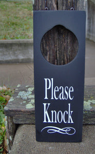 Please Knock Door Knob Sign Home Office Business Door Hanger Signs by Heartfelt Giver - Heartfelt Giver