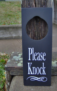 Please Knock Door Knob Sign Home Office Business Door Hanger Signs by Heartfelt Giver - Heartfelt Giver