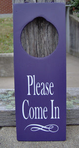 Please Come In Door Knob Hanger Sign for Home or Business - Heartfelt Giver