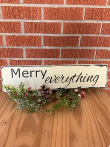 Merry Everything Wood Vinyl Sign Christmas Holiday Wall Decor - Heartfelt Giver