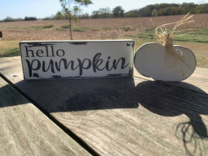 Fall Hello Pumpkin Decorative Table Top Decor - Heartfelt Giver