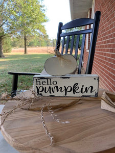 Fall Hello Pumpkin Decorative Table Top Decor - Heartfelt Giver