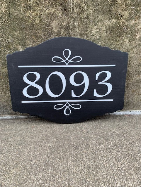 house number exterior wall plaque for home or office 13x10 
