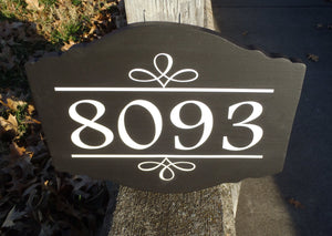 House Number Sign Decorative Curved Arch Design For Entrance Wall or Door Display - Heartfelt Giver