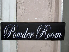 Load image into Gallery viewer, Powder Room Sign Wood Vinyl Bathroom Decor Sign Restroom Sign Washroom Directional Door Decor Wooden Cottage Bath Decoration Wash Sign Art - Heartfelt Giver