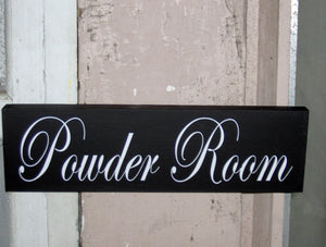 Powder Room Sign Wood Vinyl Bathroom Decor Sign Restroom Sign Washroom Directional Door Decor Wooden Cottage Bath Decoration Wash Sign Art - Heartfelt Giver