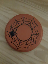 Load image into Gallery viewer, Halloween Spider Web Wooden Candle Mat Vinyl Design Halloween Holiday Table Decor Home Decor Holder Orange Black Day Of Dead Party Supplies - Heartfelt Giver