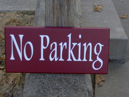 No Parking Wood Vinyl Sign Country Red Wall Hanging Driveway Sign Garage Sign Home Sign Custom Wall Decor Door Signs Door Decor Gate Signs - Heartfelt Giver