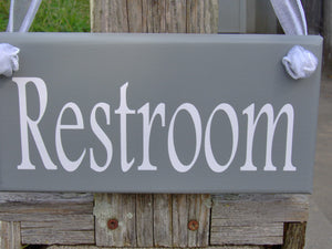 Restroom Sign Wood Vinyl Powder Room Sign Bathroom Sign Home Decor Door Hangers Office Sign Business Sign Garage Guest Bedroom Personalized - Heartfelt Giver