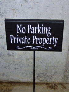 No Parking Private Property Wood Vinyl Stake Sign Reserved Parking Sign Wood Sign Privacy Driveway Garage Personalized Housewarming Gift - Heartfelt Giver