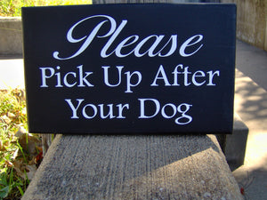 Please Pick Up After Dog Wood Vinyl Front Yard Signs Personalized Dog Poop Sign Keep Off Lawn Decor For Home Exterior House Plaque Quality - Heartfelt Giver