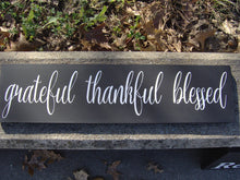 Load image into Gallery viewer, Grateful Thankful Blessed Wood Sign Vinyl Family Gathering Room Kitchen Dining Room Decor Home Sign Shabby Chic Dining Room Wall Hanging - Heartfelt Giver