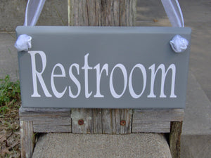 Restroom Sign Wood Vinyl Powder Room Sign Bathroom Sign Home Decor Door Hangers Office Sign Business Sign Garage Guest Bedroom Personalized - Heartfelt Giver