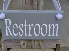 Load image into Gallery viewer, Restroom Sign Wood Vinyl Powder Room Sign Bathroom Sign Home Decor Door Hangers Office Sign Business Sign Garage Guest Bedroom Personalized - Heartfelt Giver
