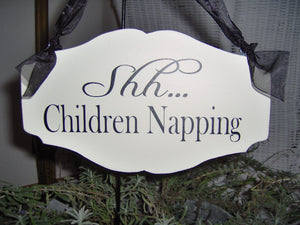 Children Napping Wood Vinyl Sign Unique Nursery Bedroom Sign Baby Sleeping Infant Toddler Baby Shower Gift Baby Boy Baby Girl Mother's Day - Heartfelt Giver