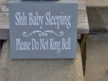 Load image into Gallery viewer, Shh Baby Sleeping Please Do Not Ring Bell Wood Vinyl Sign New Mom Babies Twins Infant Nursery Child Boy Girl Kid Dad Parent Shower Gift - Heartfelt Giver