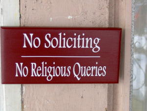 Home Signs No Soliciting Sign No Religious Queries Wood Plaque Vinyl Signs For Home Rustic Farmhouse Red Gate Signs Fence Signs Front Door - Heartfelt Giver