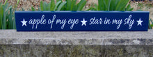 Load image into Gallery viewer, Kids Room Play Room Playroom Decor Toy Room Gathering Space Wood Sign Vinyl Apple Of My Eye Stars In My Sky Navy Blue Home Birthday Gift - Heartfelt Giver